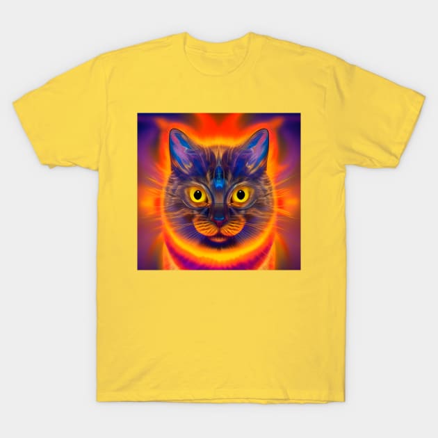 Kosmic Kitty (8) - Trippy Psychedelic Cat T-Shirt by TheThirdEye